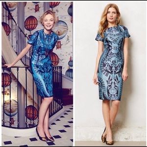 Anthropologie Piano Rhapsodie Pencil Dress RARE